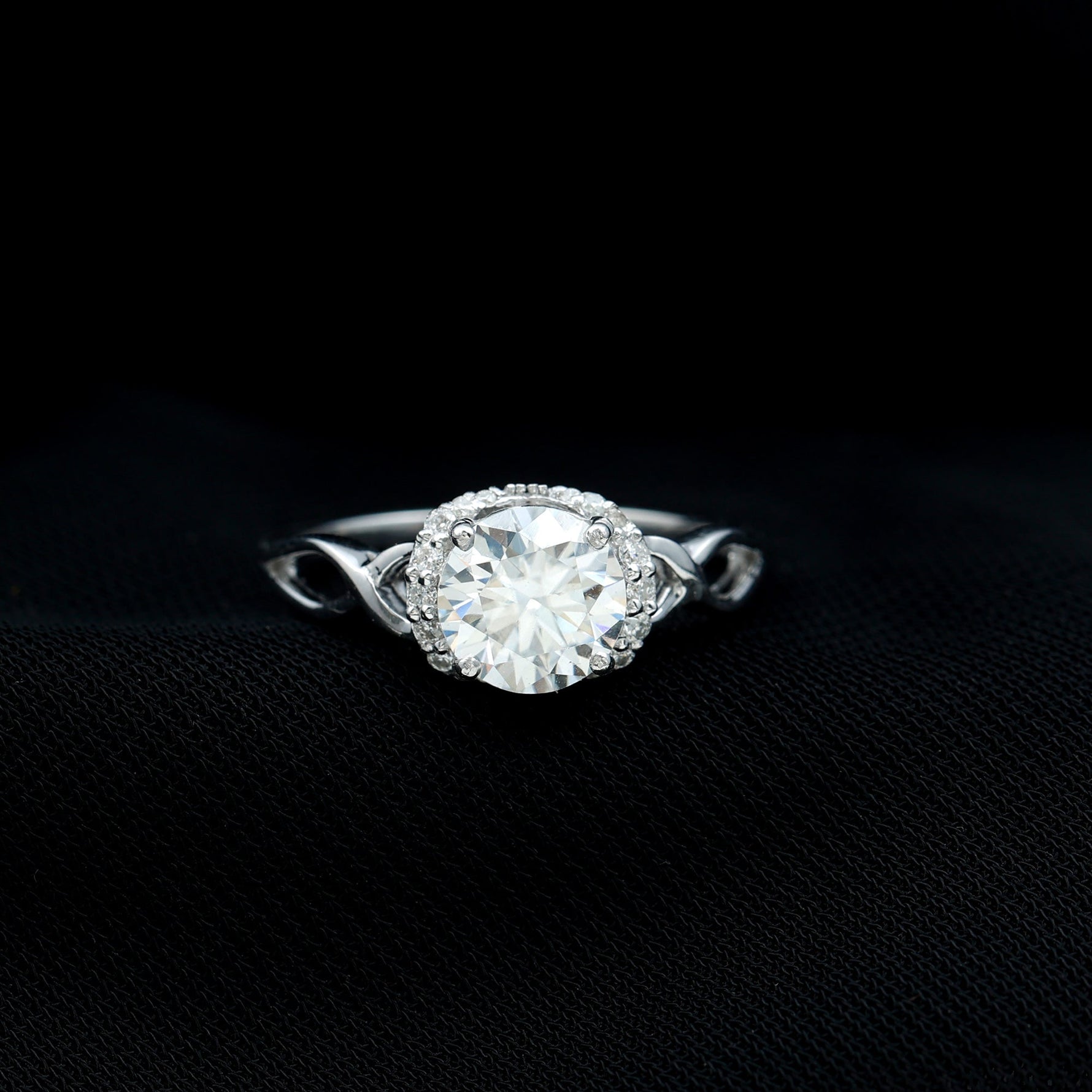 7 MM Round Lab Created Diamond Solitaire Infinity Ring for Her