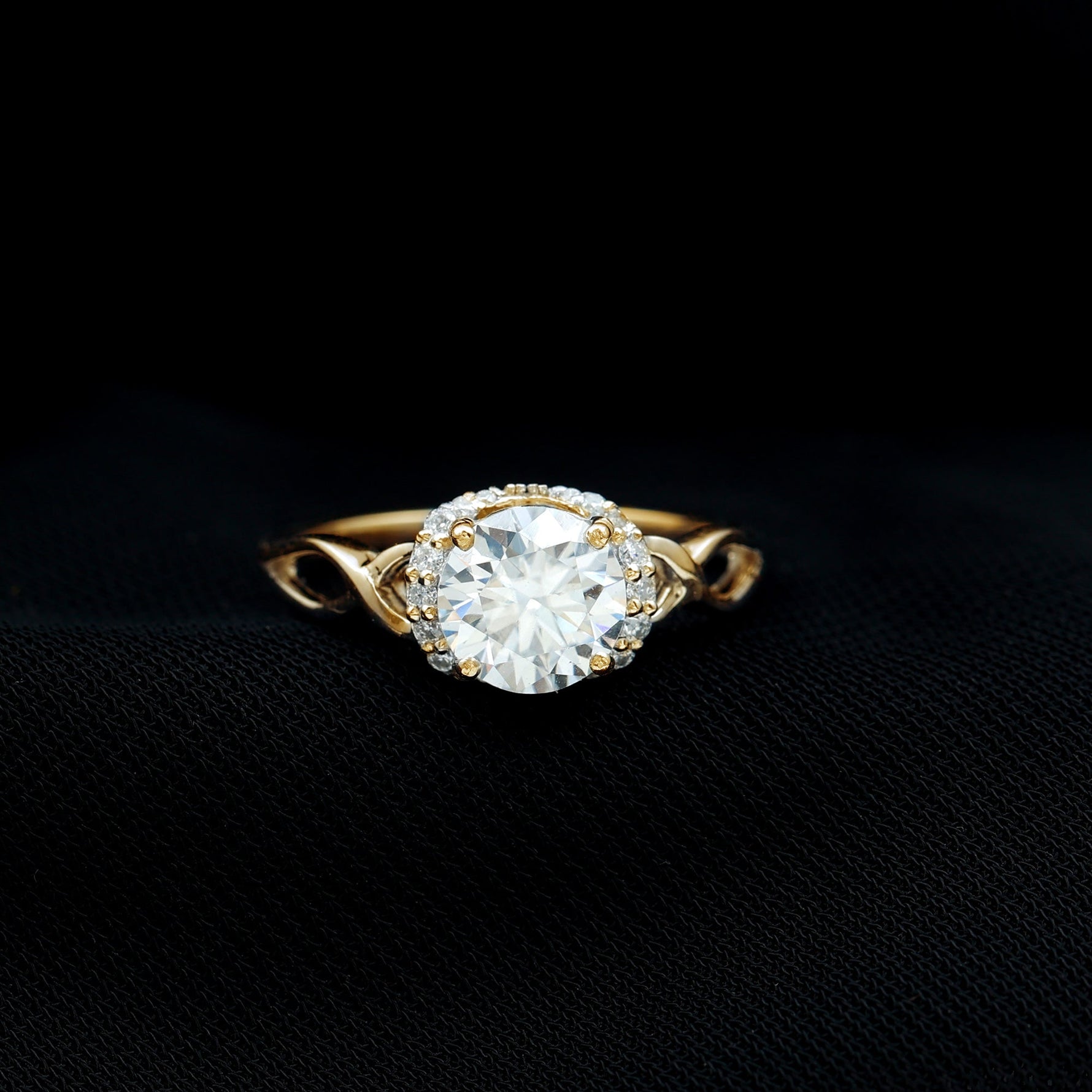 7 MM Round Lab Created Diamond Solitaire Infinity Ring for Her
