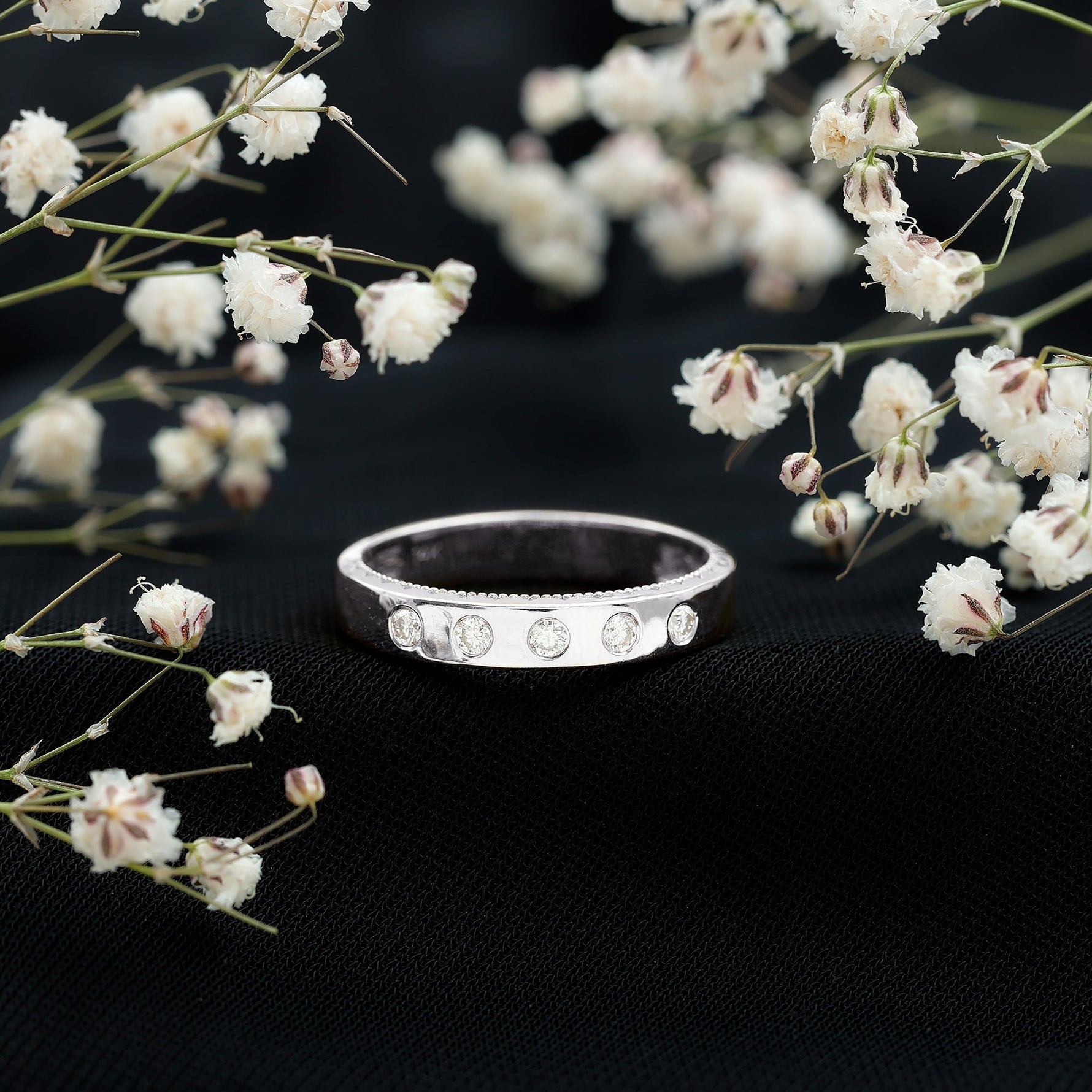 Lab Grown Diamond Wedding Ring for Men With Gypsy Setting