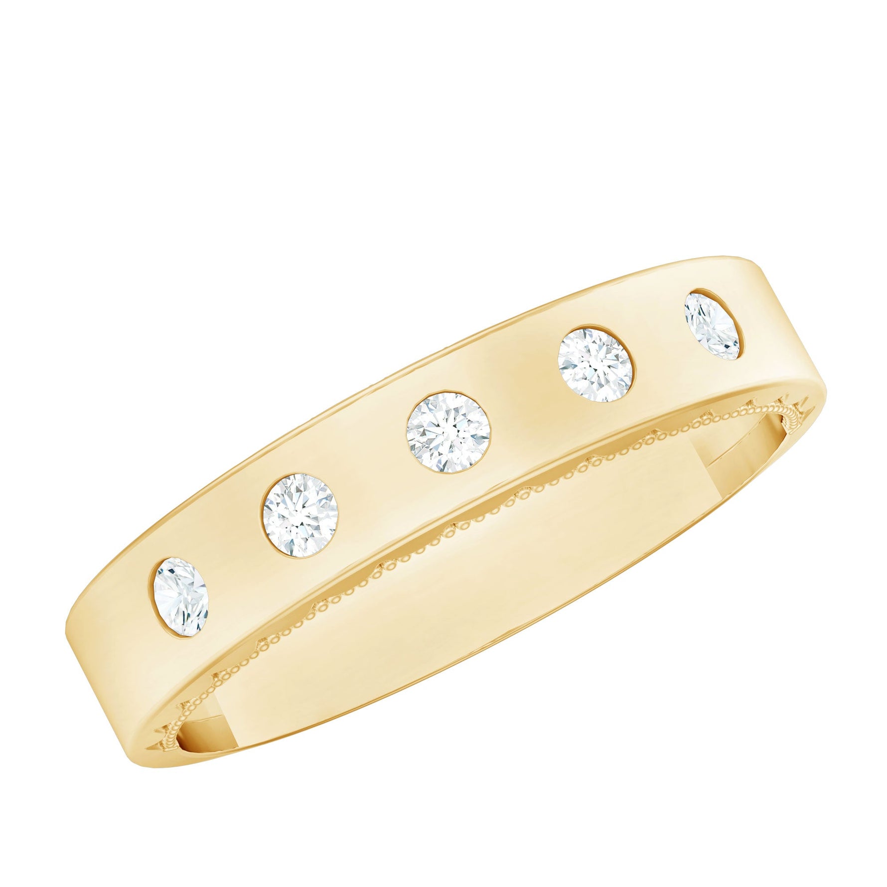 Lab Grown Diamond Wedding Ring for Men With Gypsy Setting