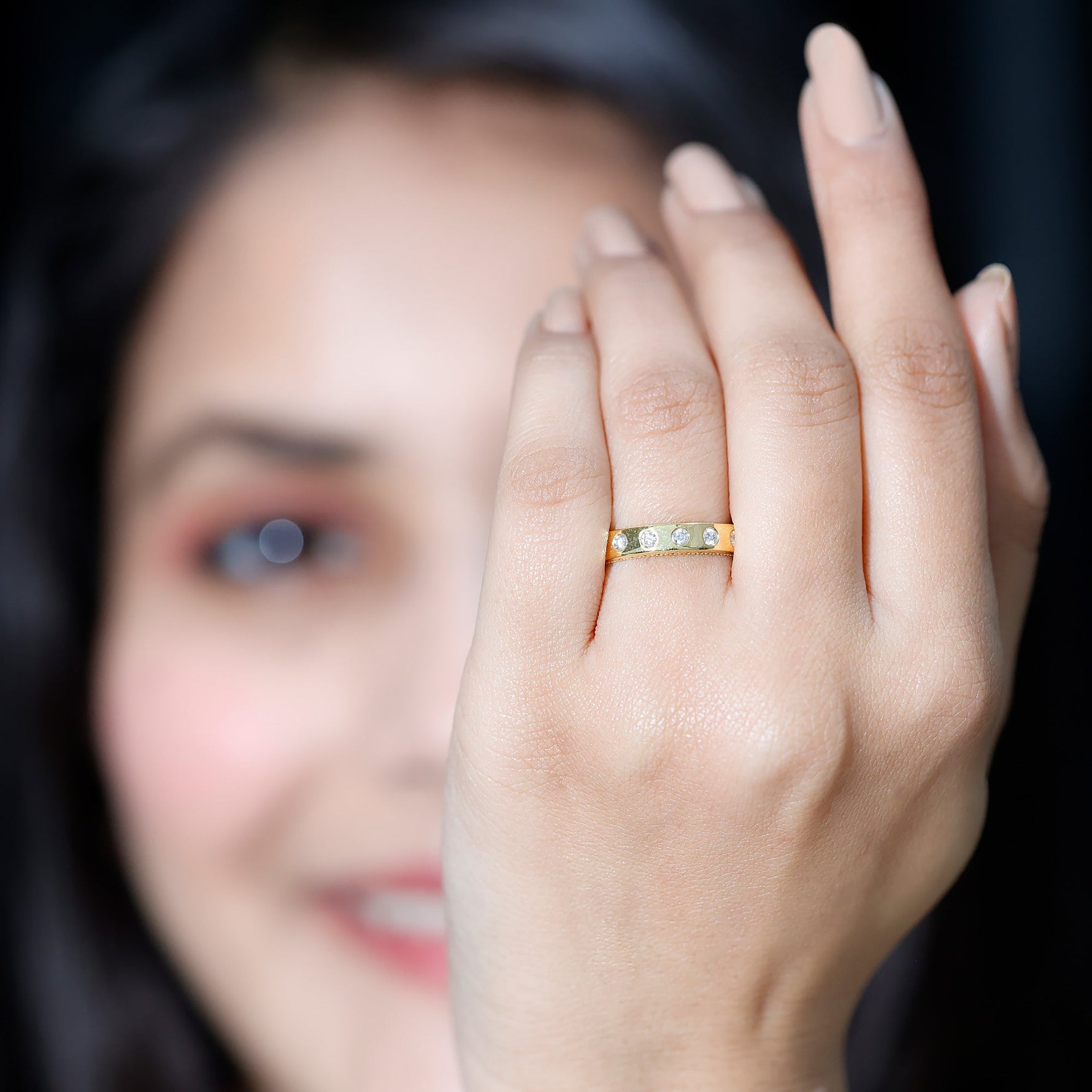 Lab Grown Diamond Wedding Ring for Men With Gypsy Setting