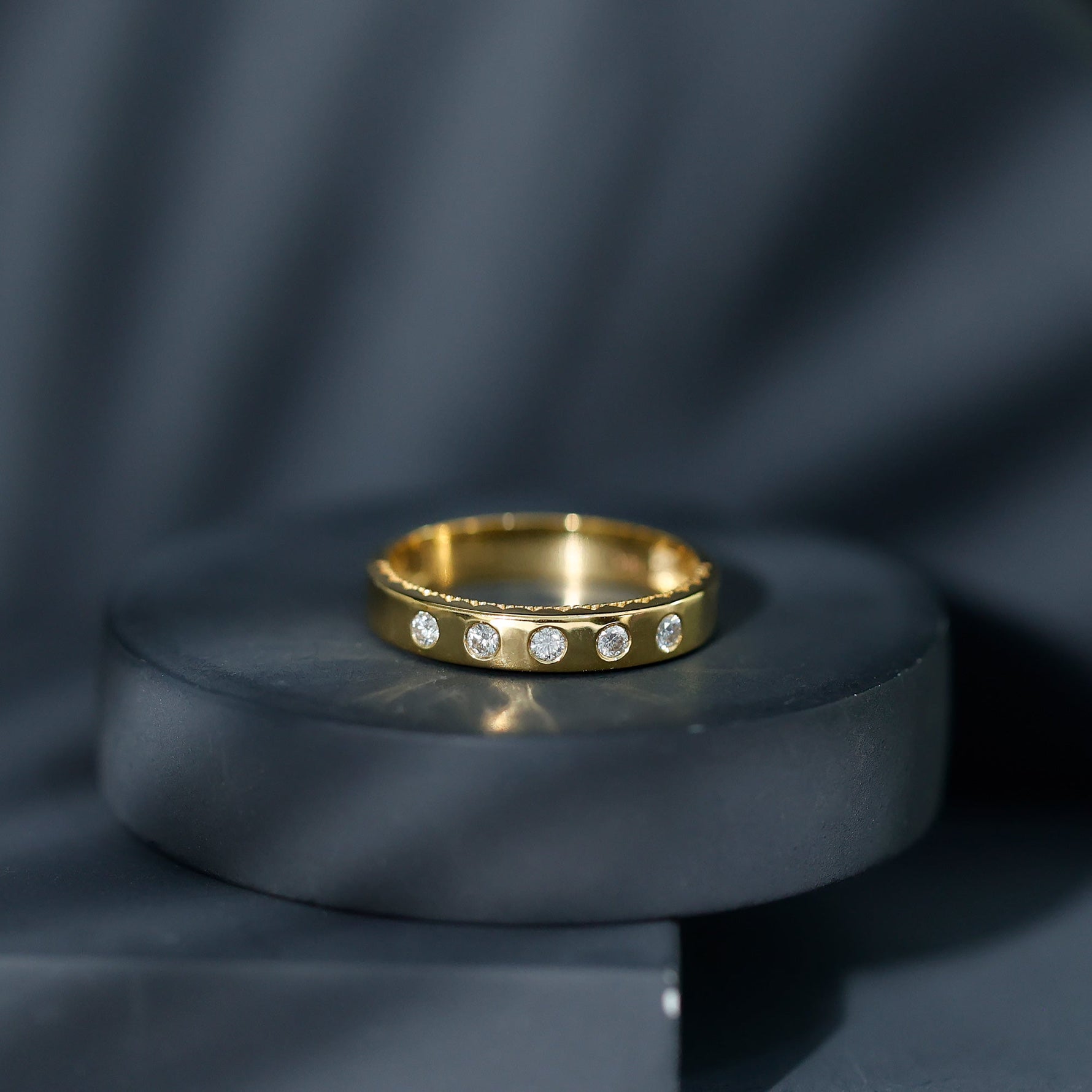 Lab Grown Diamond Wedding Ring for Men With Gypsy Setting