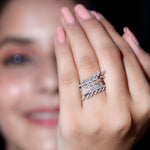 Certified Nature inspired Lab Grown Diamond Cocktail Ring for Women