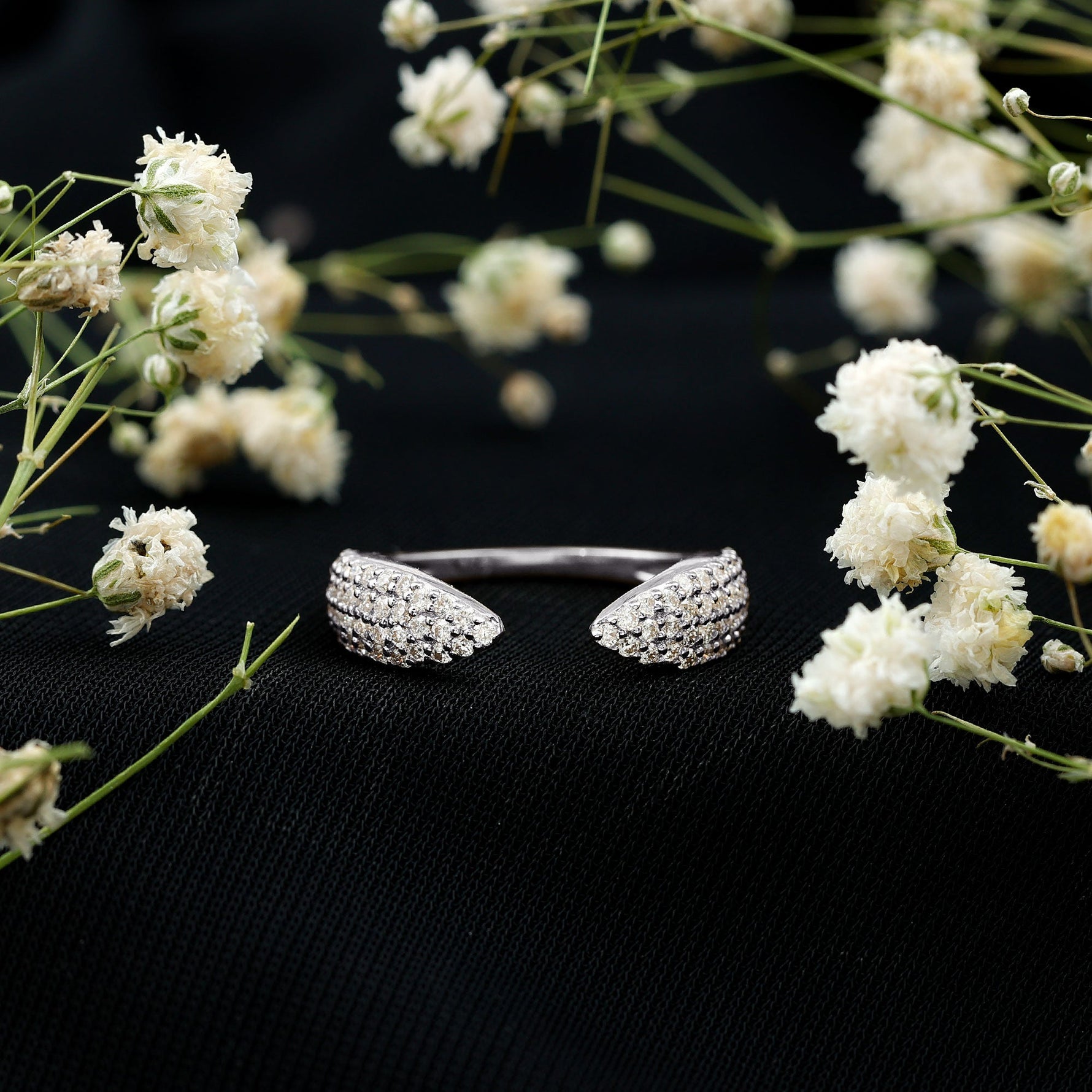 Lab Created Diamond Wedding Wrap Ring For Women