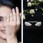 Lab Created Diamond Wedding Wrap Ring For Women