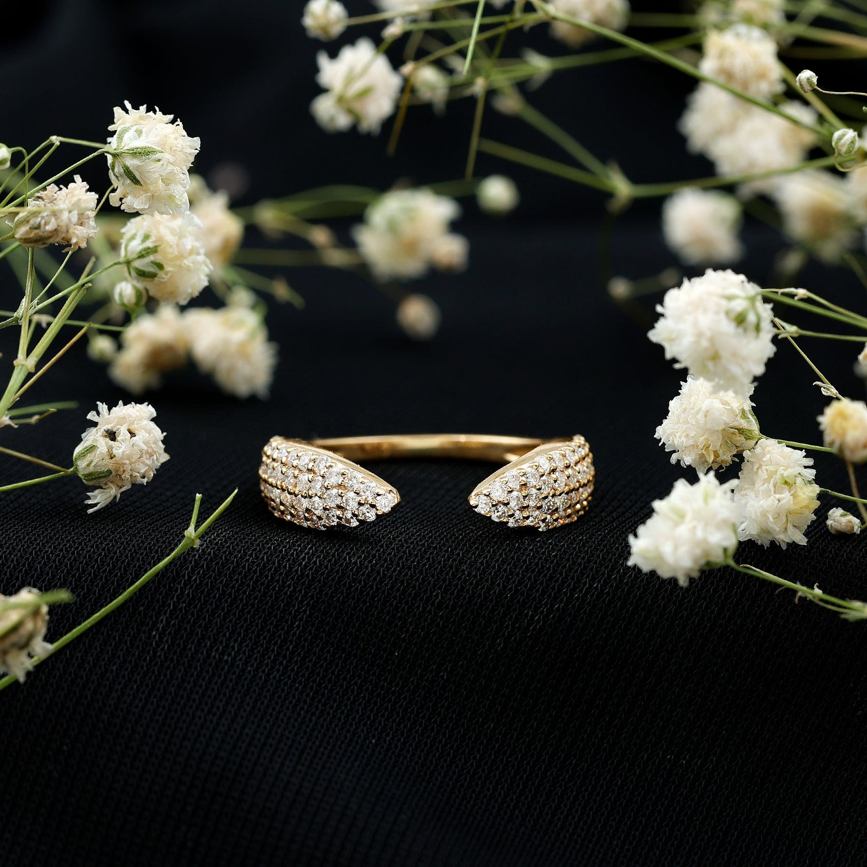 Lab Created Diamond Wedding Wrap Ring For Women