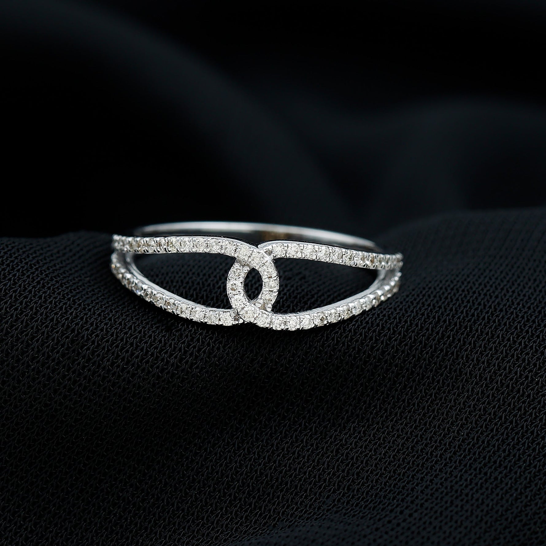 Brilliant Cut Lab Created Diamond Knot Anniversary Ring for Her