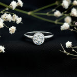 Brilliant Cut Bezel Set Lab Grown Diamond Simple Solitaire Ring