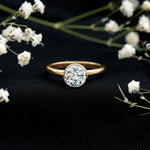 Brilliant Cut Bezel Set Lab Grown Diamond Simple Solitaire Ring