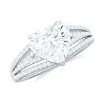 2 Carat Lab Created Diamond Heart Engagement Ring
