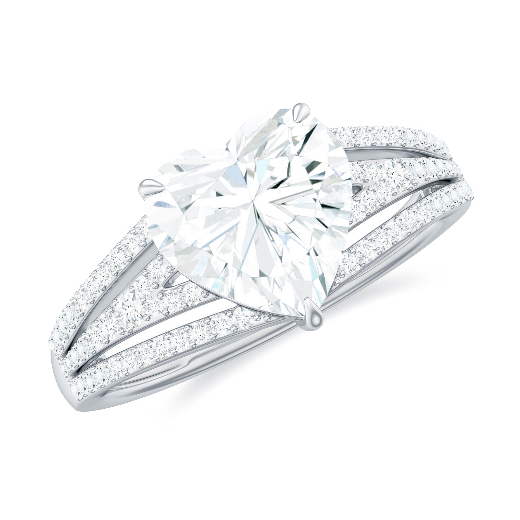2 Carat Lab Created Diamond Heart Engagement Ring