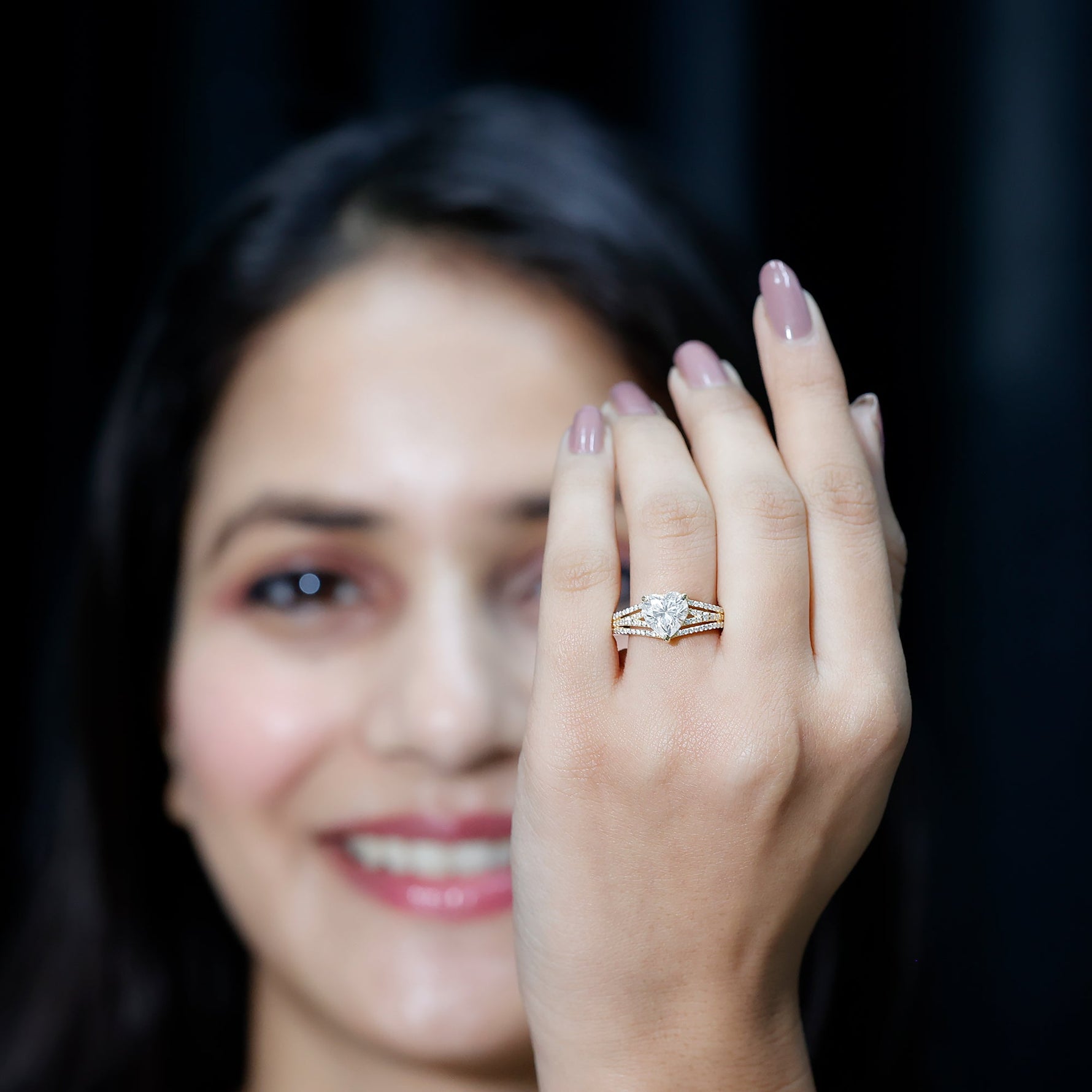 2 Carat Lab Created Diamond Heart Engagement Ring