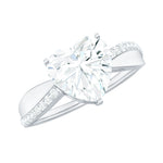 Lab Grown Diamond Heart Engagement Ring With Bypass Details
