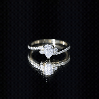Pear Lab Created Diamond Engagement Bypass Ring for Her