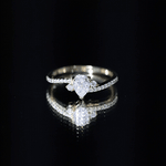 Pear Lab Created Diamond Engagement Bypass Ring for Her