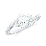 Pear Lab Created Diamond Engagement Bypass Ring for Her