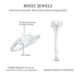 Pear Lab Created Diamond Engagement Bypass Ring for Her