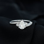 Pear Lab Created Diamond Engagement Bypass Ring for Her