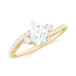 Pear Lab Created Diamond Engagement Bypass Ring for Her