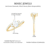 Pear Lab Created Diamond Engagement Bypass Ring for Her