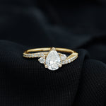 Pear Lab Created Diamond Engagement Bypass Ring for Her