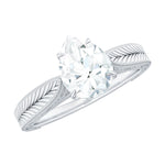 6X8 mm Pear Lab Created Diamond Filigree Engagement Ring