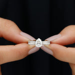 6X8 mm Pear Lab Created Diamond Filigree Engagement Ring