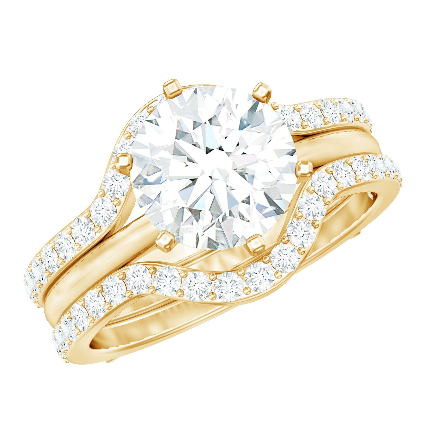 Lab Created Diamond Engagement Ring with Ring Guard