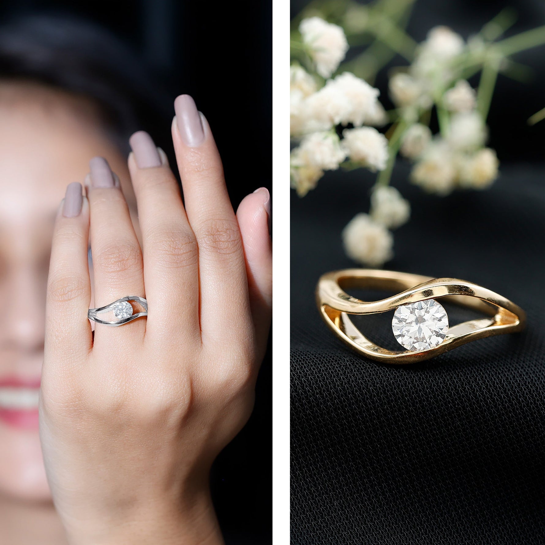 Certified 6 mm Lab Created Diamond Round Engagement Ring in Tension Setting