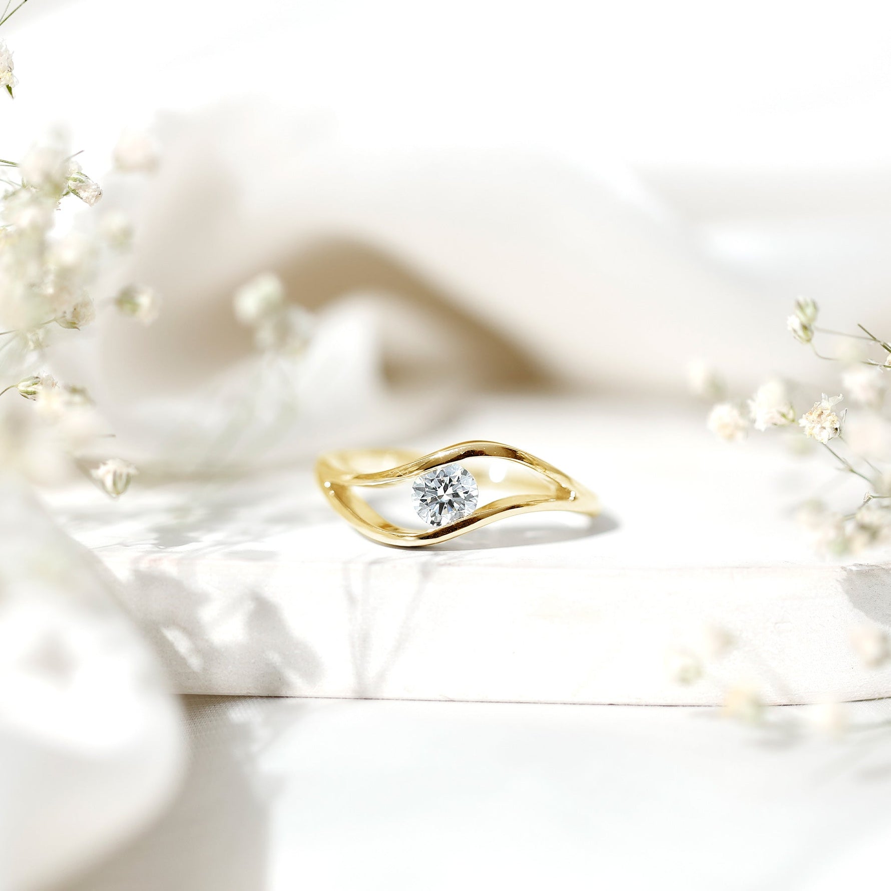 Certified 6 mm Lab Created Diamond Round Engagement Ring in Tension Setting