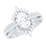 Certified Lab Grown Diamond Vintage Engagement Ring Set With 3 Pieces