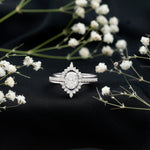 Certified Lab Grown Diamond Vintage Engagement Ring Set With 3 Pieces