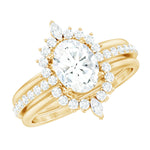 Certified Lab Grown Diamond Vintage Engagement Ring Set With 3 Pieces
