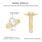 Certified Lab Grown Diamond Vintage Engagement Ring Set With 3 Pieces