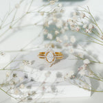 Certified Lab Grown Diamond Vintage Engagement Ring Set With 3 Pieces