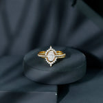 Certified Lab Grown Diamond Vintage Engagement Ring Set With 3 Pieces