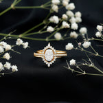 Certified Lab Grown Diamond Vintage Engagement Ring Set With 3 Pieces