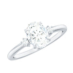 Certified 1 Carat Oval Lab Grown Diamond Engagement Ring for Women