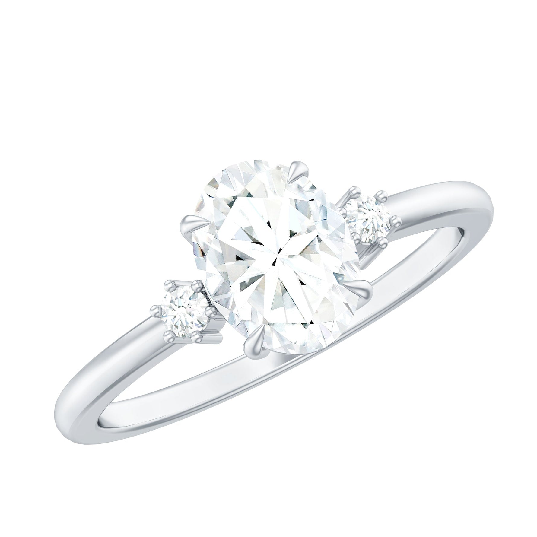Certified 1 Carat Oval Lab Grown Diamond Engagement Ring for Women