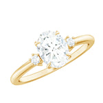 Certified 1 Carat Oval Lab Grown Diamond Engagement Ring for Women
