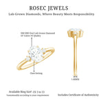 Certified 1 Carat Oval Lab Grown Diamond Engagement Ring for Women
