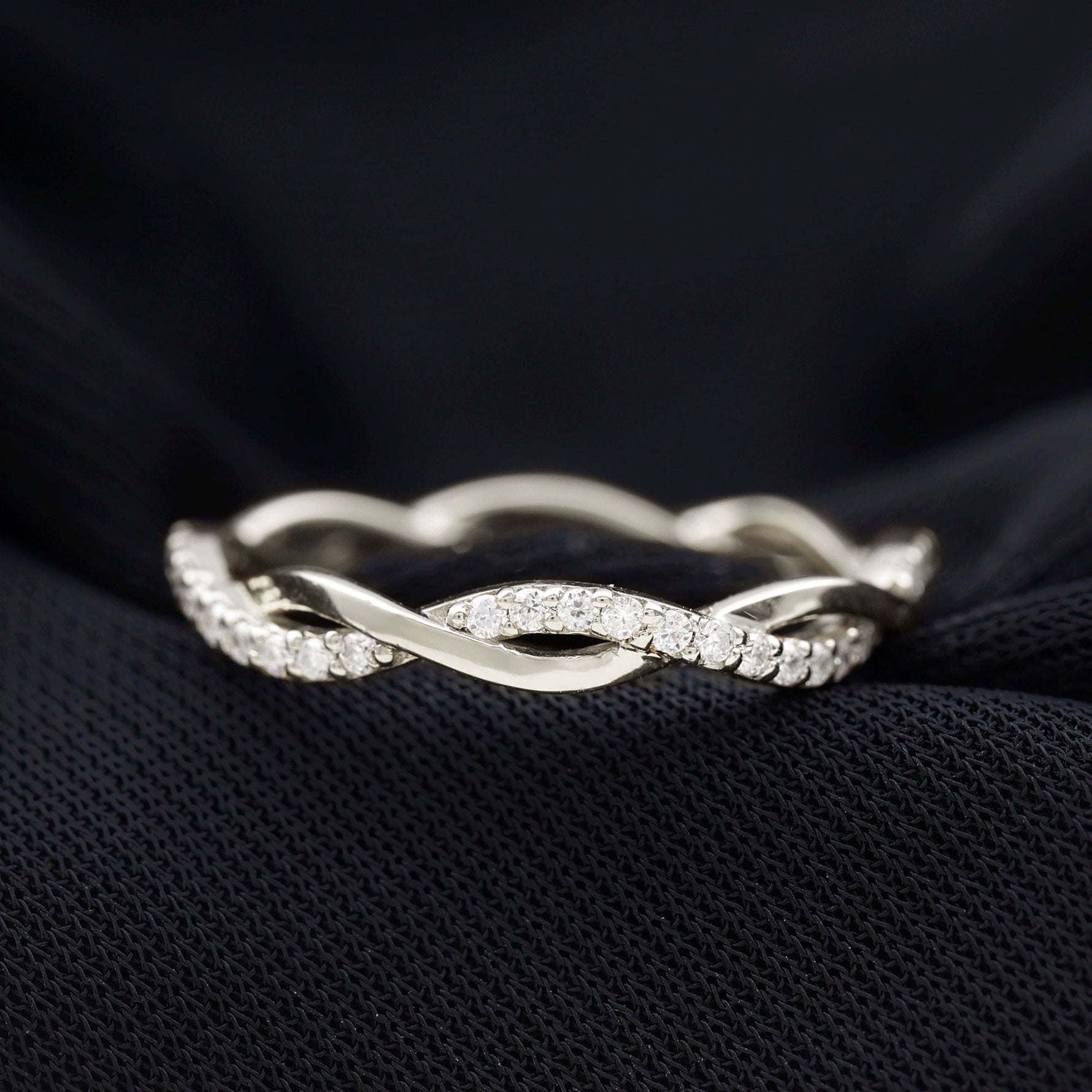 Lab Grown Diamond Braided Wedding Ring For Women