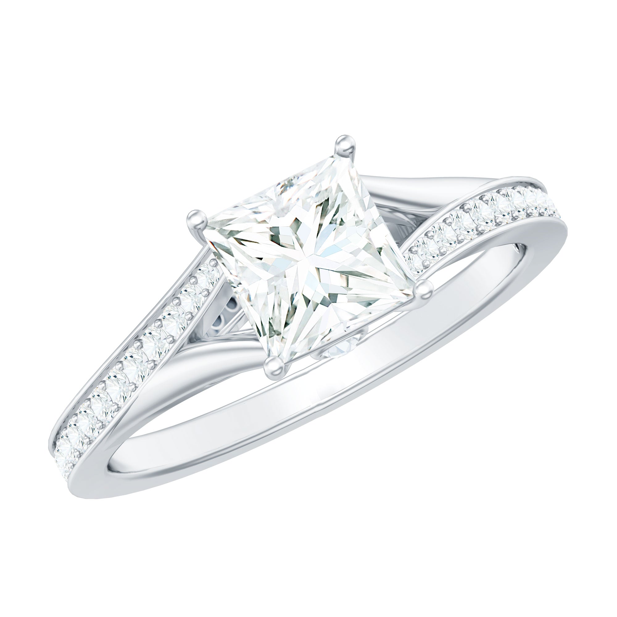 Princess Cut Engagement Ring for Women With Lab Created Diamond