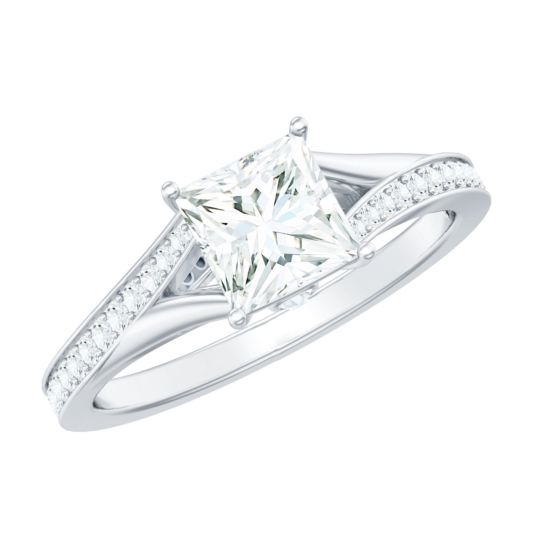 Princess Cut Engagement Ring for Women With Lab Created Diamond