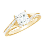 Princess Cut Engagement Ring for Women With Lab Created Diamond