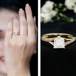Princess Cut Engagement Ring for Women With Lab Created Diamond