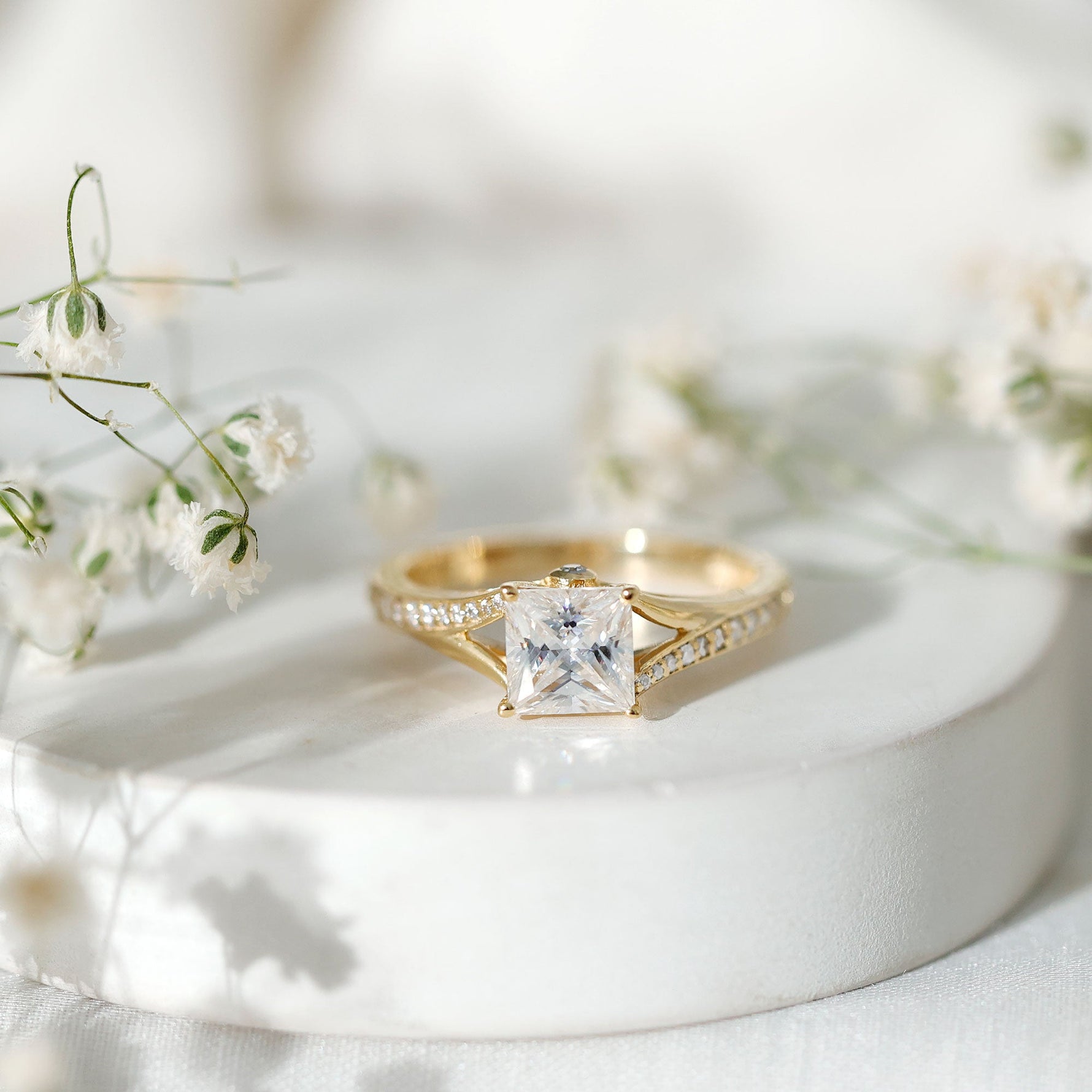 Princess Cut Engagement Ring for Women With Lab Created Diamond