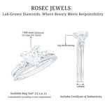 Certified Lab Grown Diamond 7MM Heart Bridal Ring Set