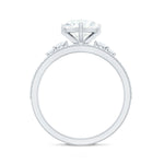 Certified Lab Grown Diamond 7MM Heart Bridal Ring Set