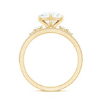 Certified Lab Grown Diamond 7MM Heart Bridal Ring Set